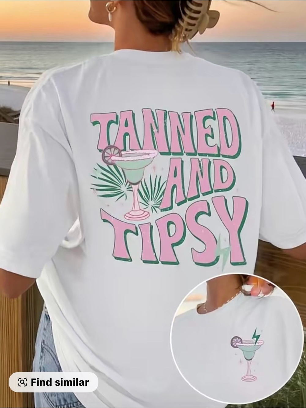 Tanned and Tipsy Graphic Tee - White